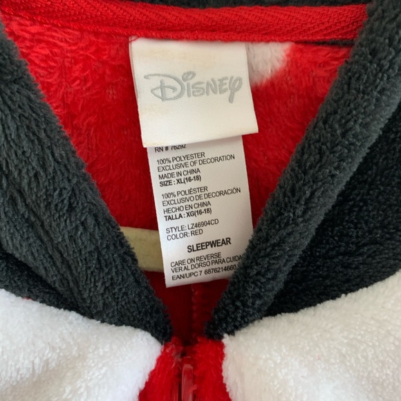 Disney Minnie Mouse Red White Polka Dot Onesie Pajamas Women Size XL (16-18) - Picture 6 of 6